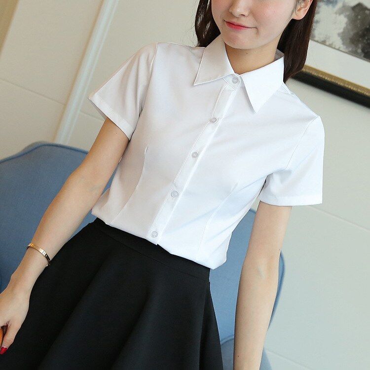 Slim White Long Sleeve Work Shirt view 3