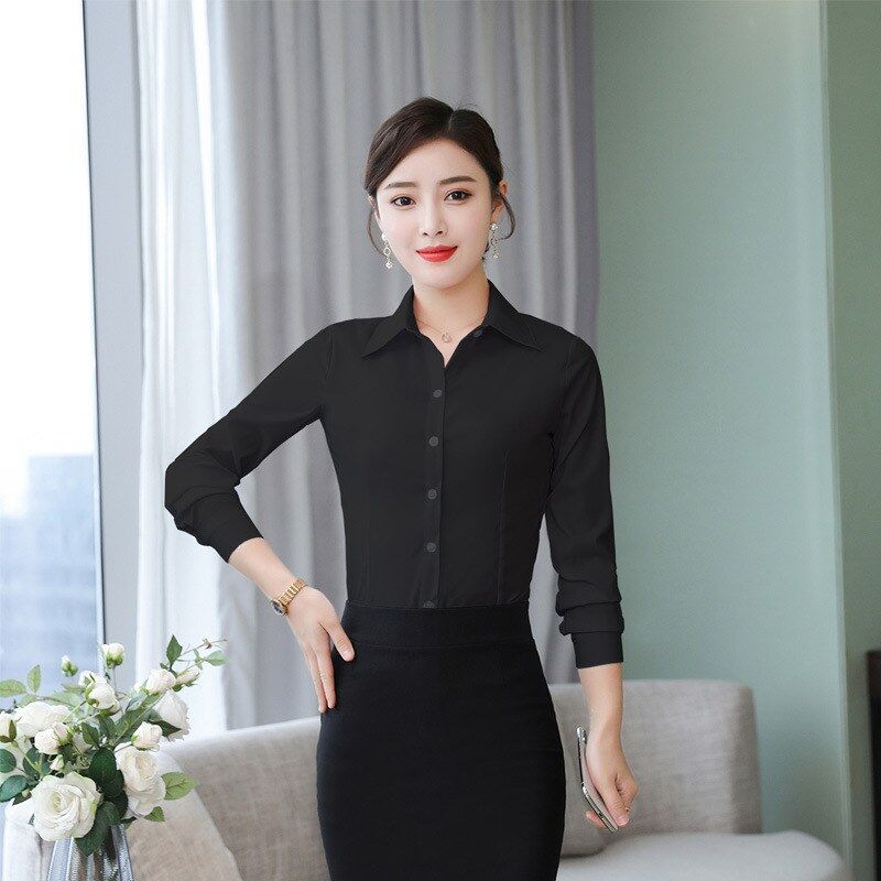 Slim White Long Sleeve Work Shirt view 9