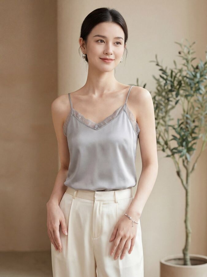 Silk Lace Satin Cami Top