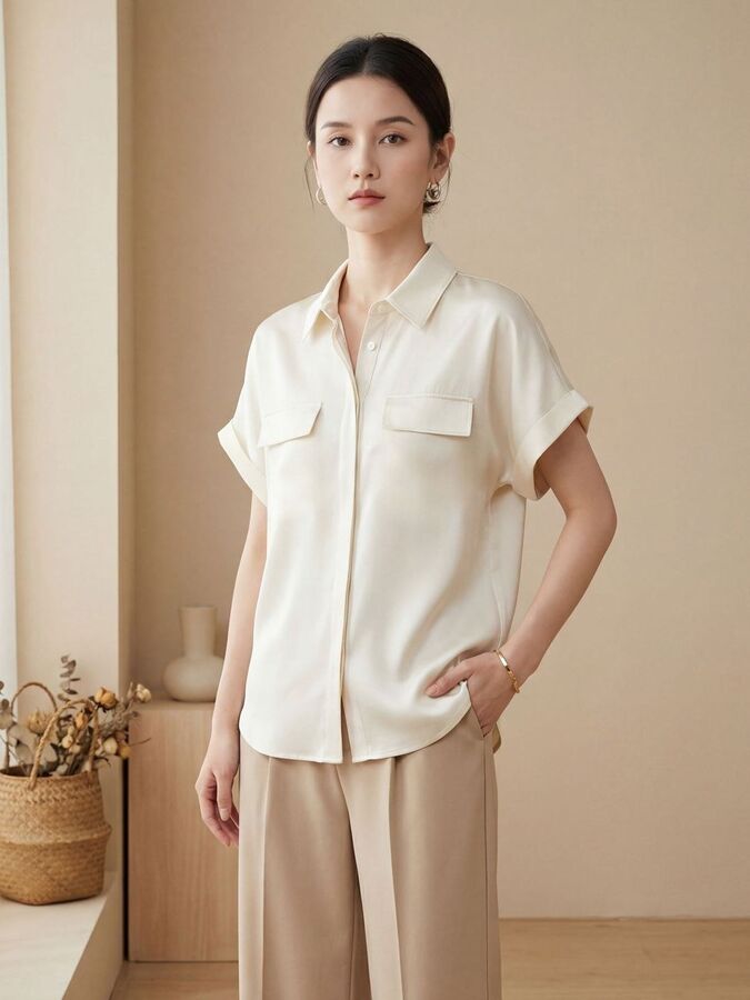 Silk Short Sleeve Shirt