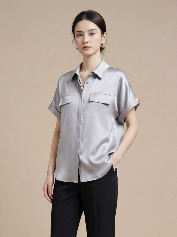Silk Short Sleeve Shirt view 3