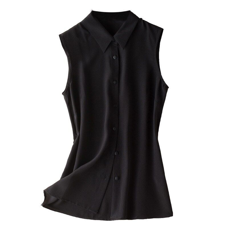 Camisa de Seda Sin Mangas Lisa view 6