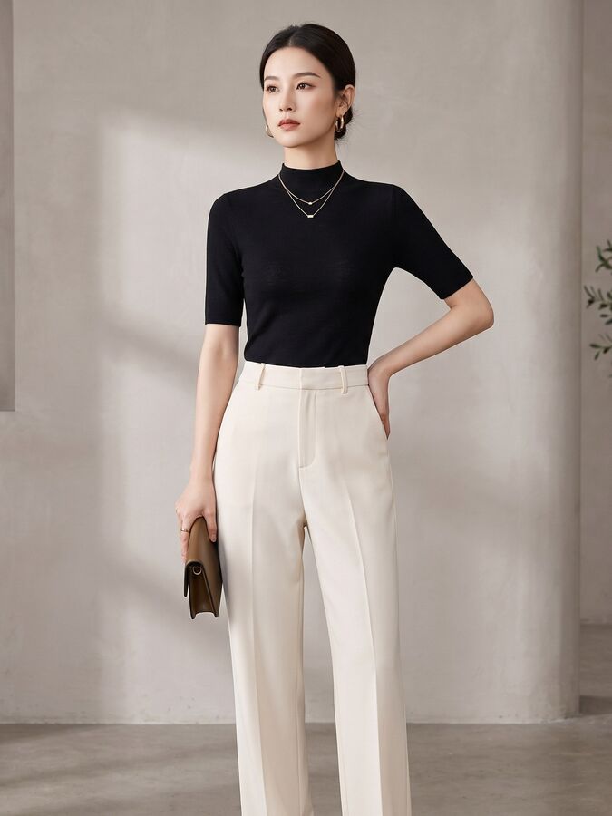 Solid Knit Short Sleeve Top view 4