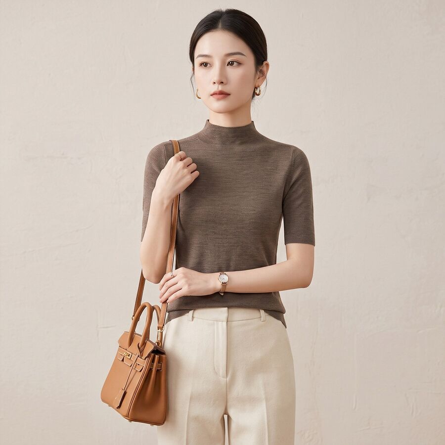 Solid Knit Short Sleeve Top view 8