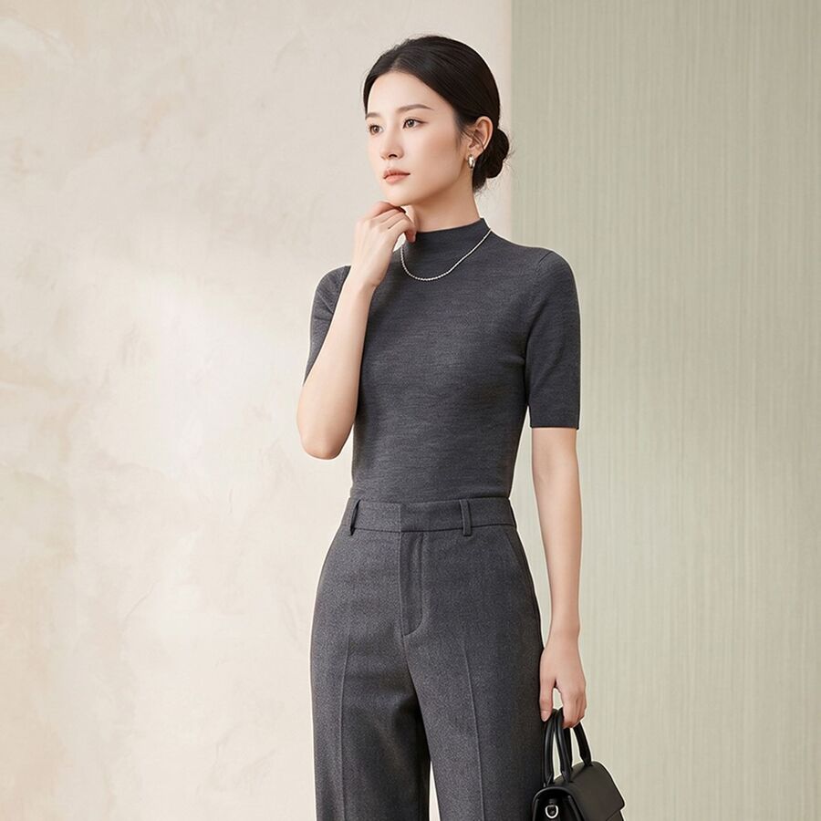 Solid Knit Short Sleeve Top view 9
