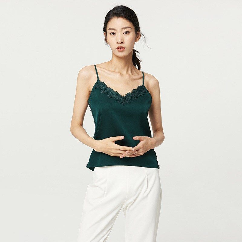 Solid Silk Sleeveless Top
