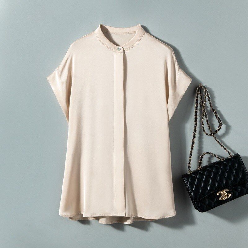 Silk Short Sleeve French Office Shirt view 10