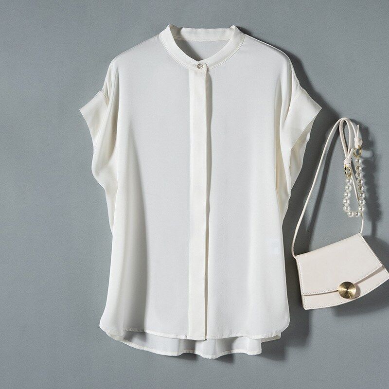 Silk Short Sleeve French Office Shirt view 6