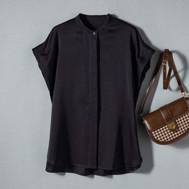 Silk Short Sleeve French Office Shirt view 8