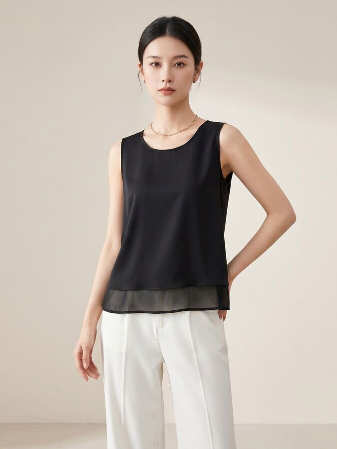 Seiden-Camisole-Top mit Doppelschicht view 2