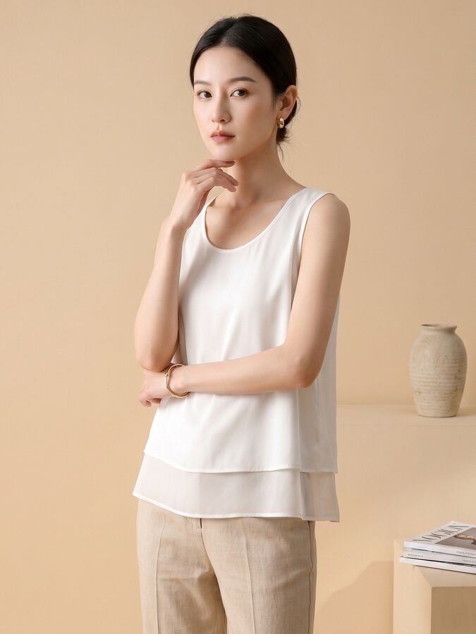 Seiden-Camisole-Top mit Doppelschicht view 4