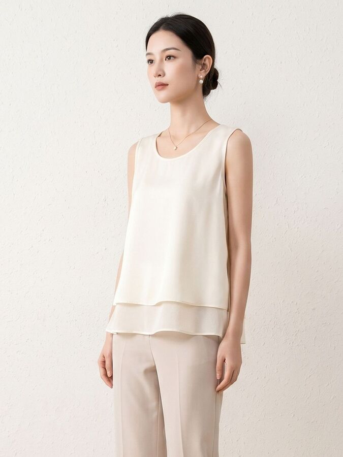 Seiden-Camisole-Top mit Doppelschicht view 5