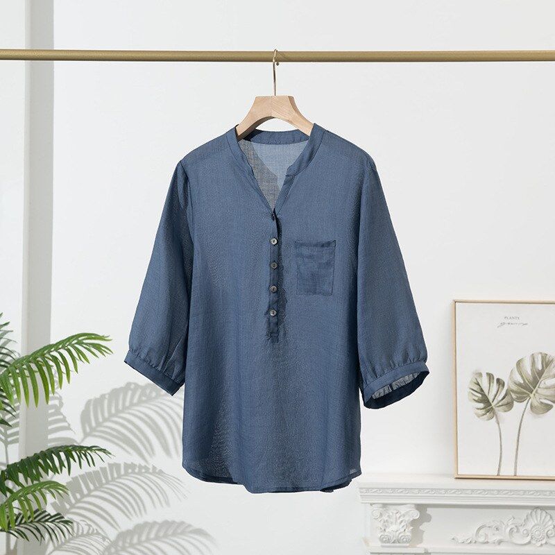 Linen Half Sleeve Vintage Shirt view 7