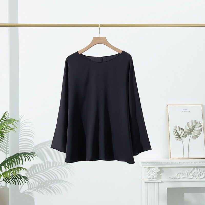 Seiden T-Shirt mit Langarm und Rundhalsausschnitt view 2