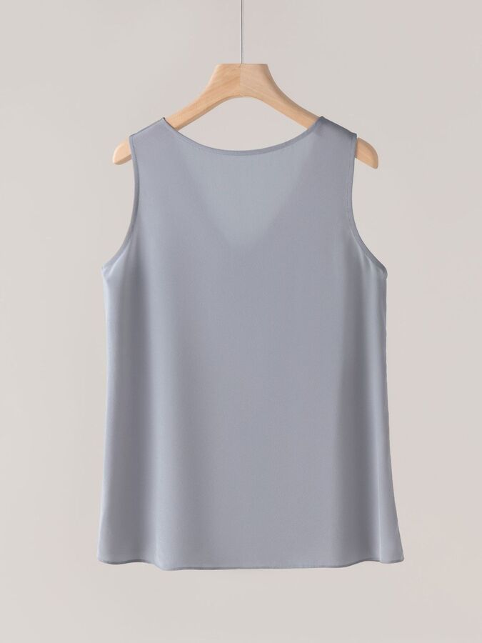 Silk V-Neck Tank Top Sleeveless view 2