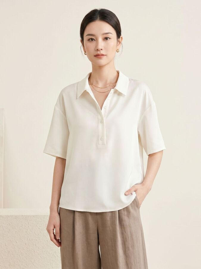 Kaos Sutra Lima Lengan Leher Persegi view 4