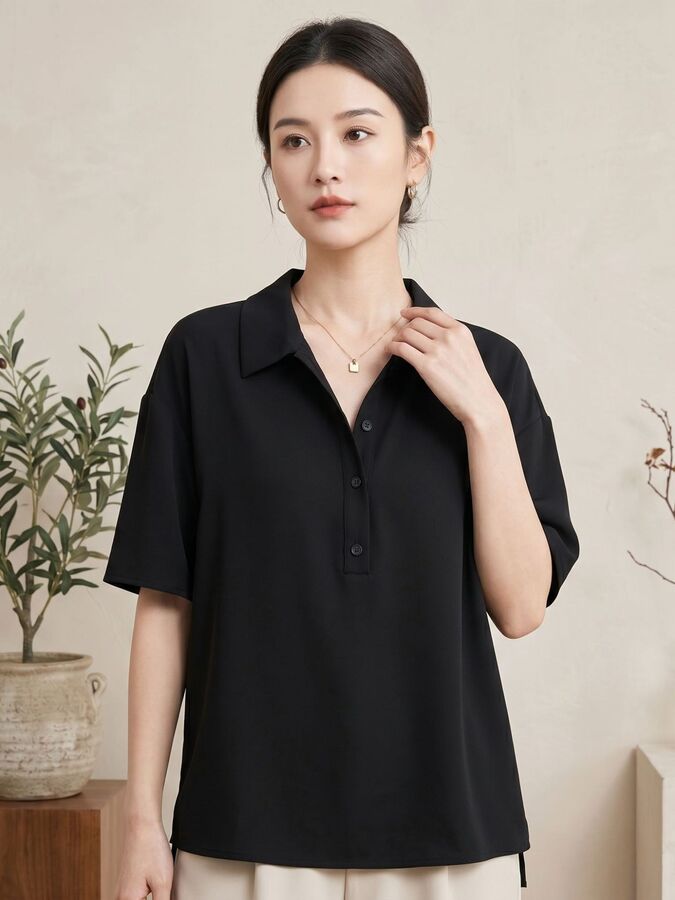 Kaos Sutra Lima Lengan Leher Persegi view 5