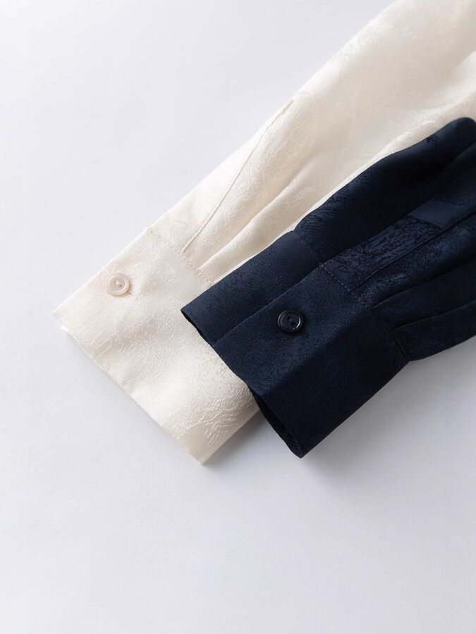Seiden-Langarmhemd Jacquard Animal Forest view 5