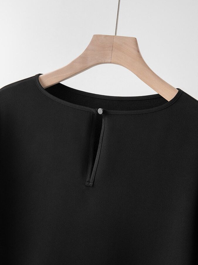 T-Shirt en Soie Épais à Manches Courtes view 4
