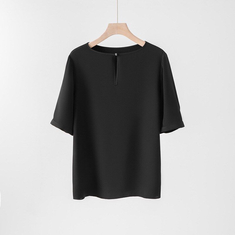 T-Shirt en Soie Épais à Manches Courtes view 6