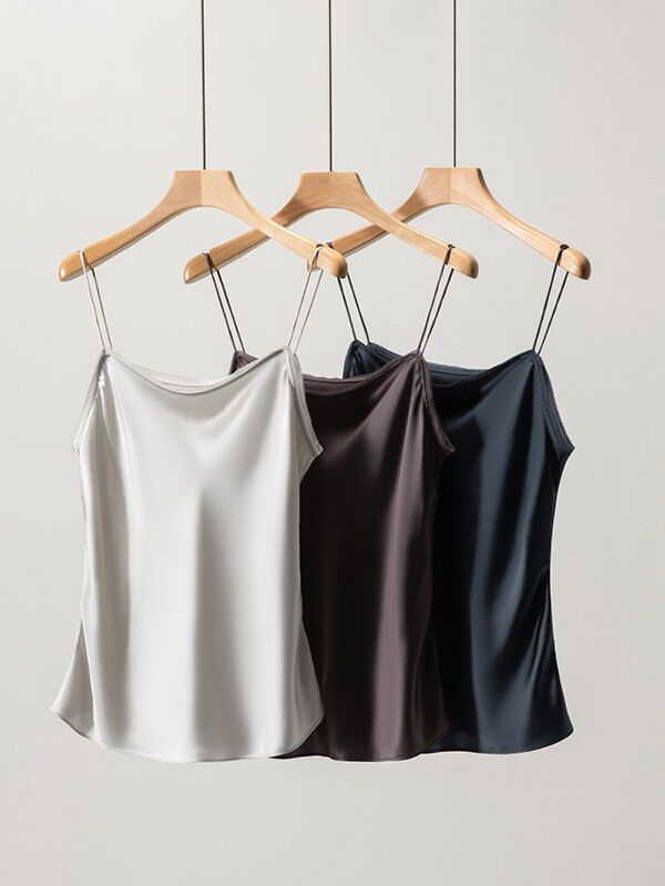 French Silk Satin Cowl Neck Camisole in multiple colors