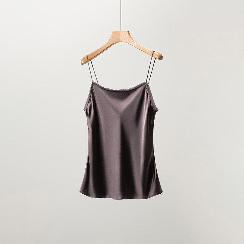 Französisches Seidensatin-Camisole mit Wasserfallausschnitt view 7