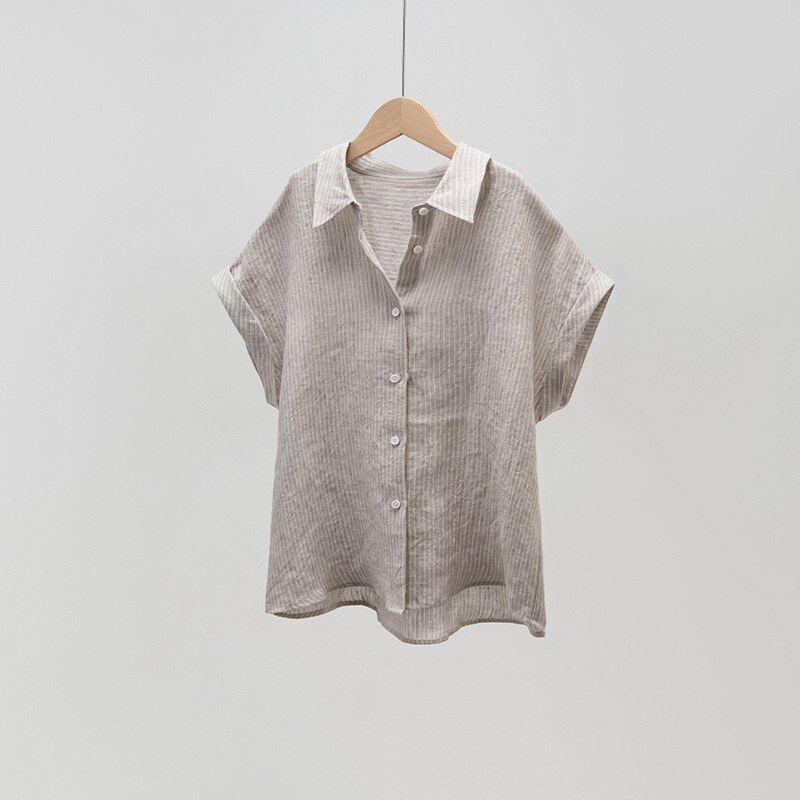 Camisa de Lino Vintage Manga Corta view 6