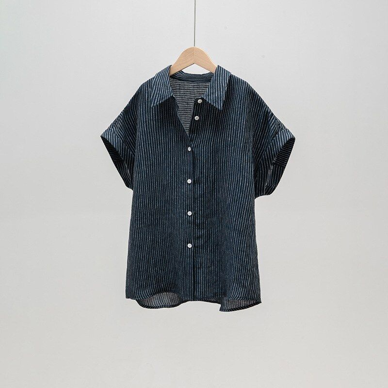 Camisa de Lino Vintage Manga Corta view 7