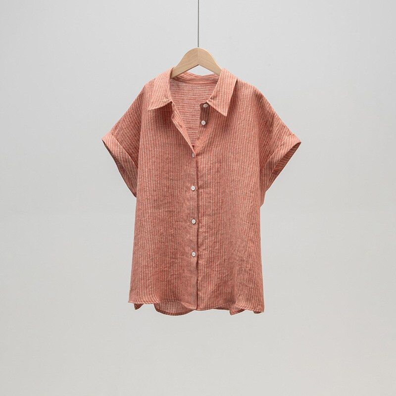 Camisa de Lino Vintage Manga Corta view 9