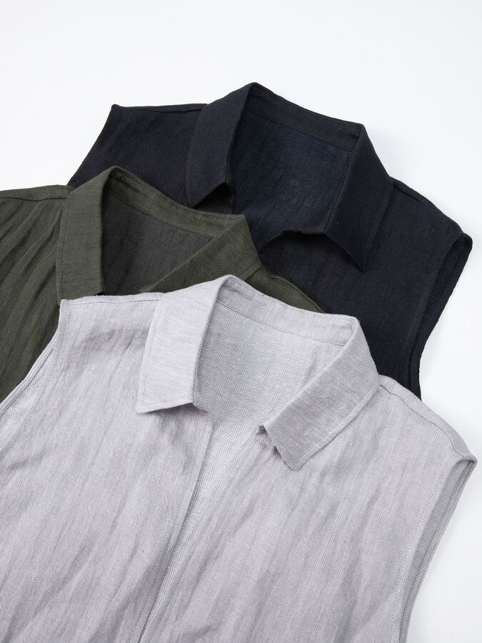 Gilet en Lin Col V view 5