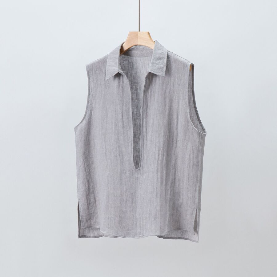 Gilet en Lin Col V view 6