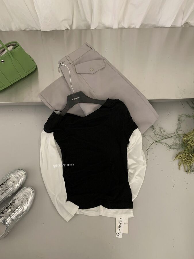 Korean Vintage Color Block Long Sleeve Top view 6