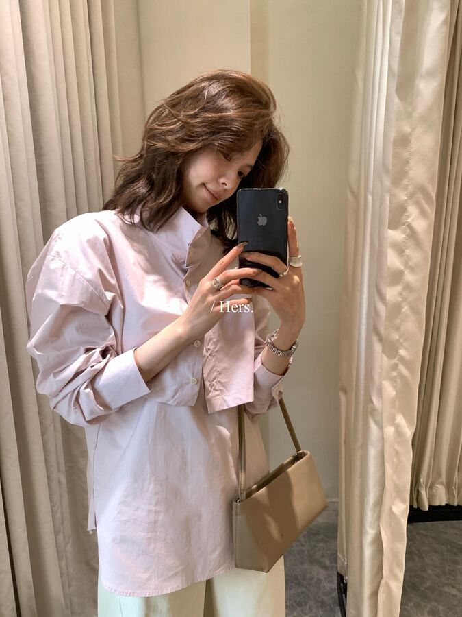 Korean collared shirt and cami set
