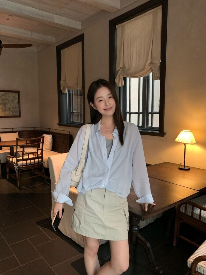 Camisa Coreana de Manga Larga con Cuello view 4