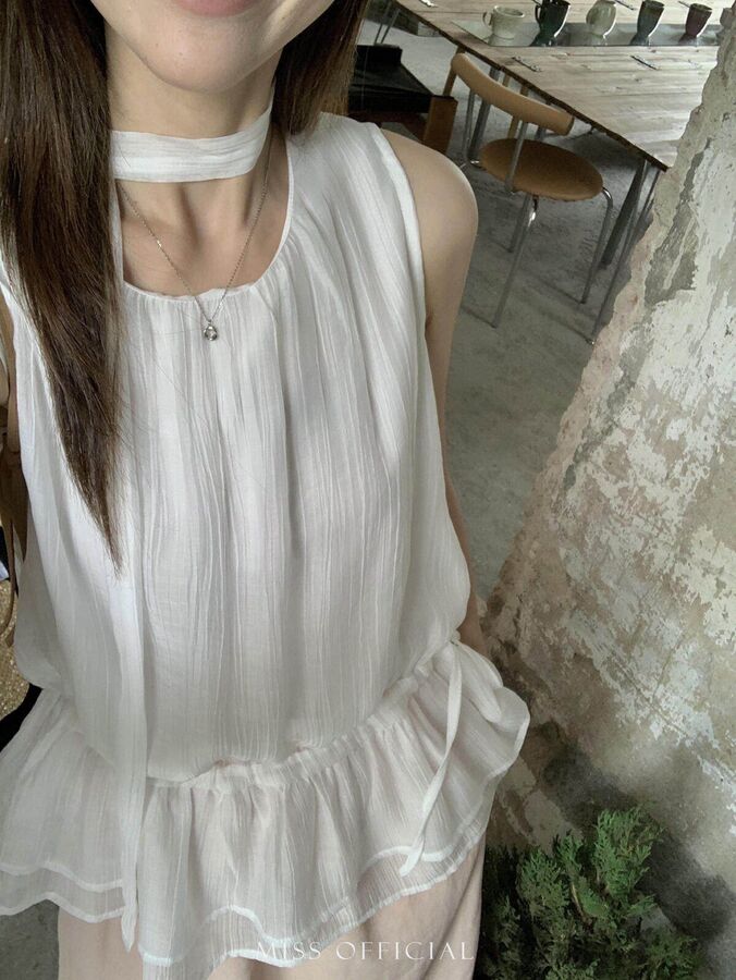 Ruched Layered Cami Top with Ribbon view 5