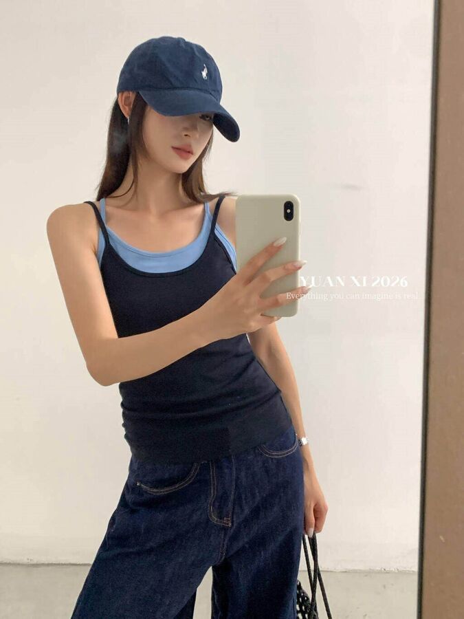 Minimalist color block cami top