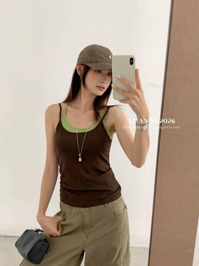 Cami Top Minimalis Blok Warna view 4