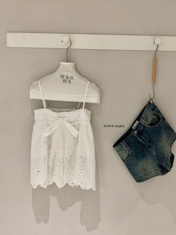 Bow Openwork Sleeveless Cami Top view 2