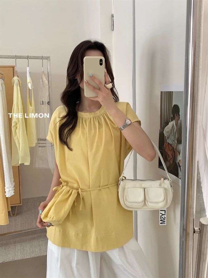 قميص كوري بخصر مطوي view 4