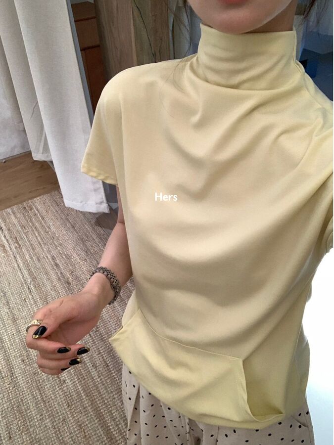 Half Turtleneck Short Sleeve Casual Top