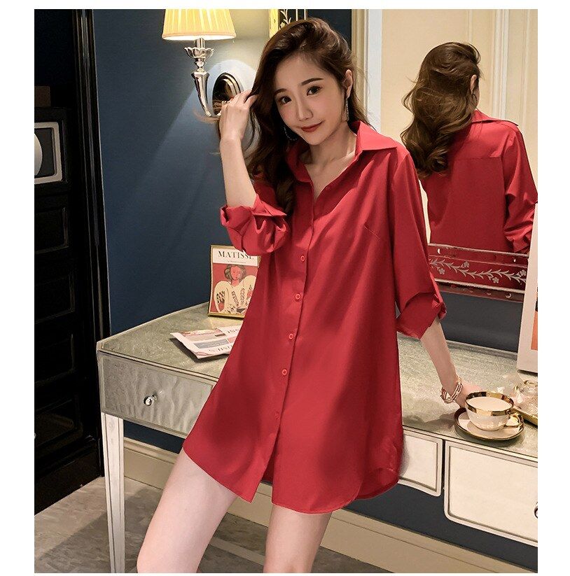 Striped Long Sleeve Shirt Dress view 11