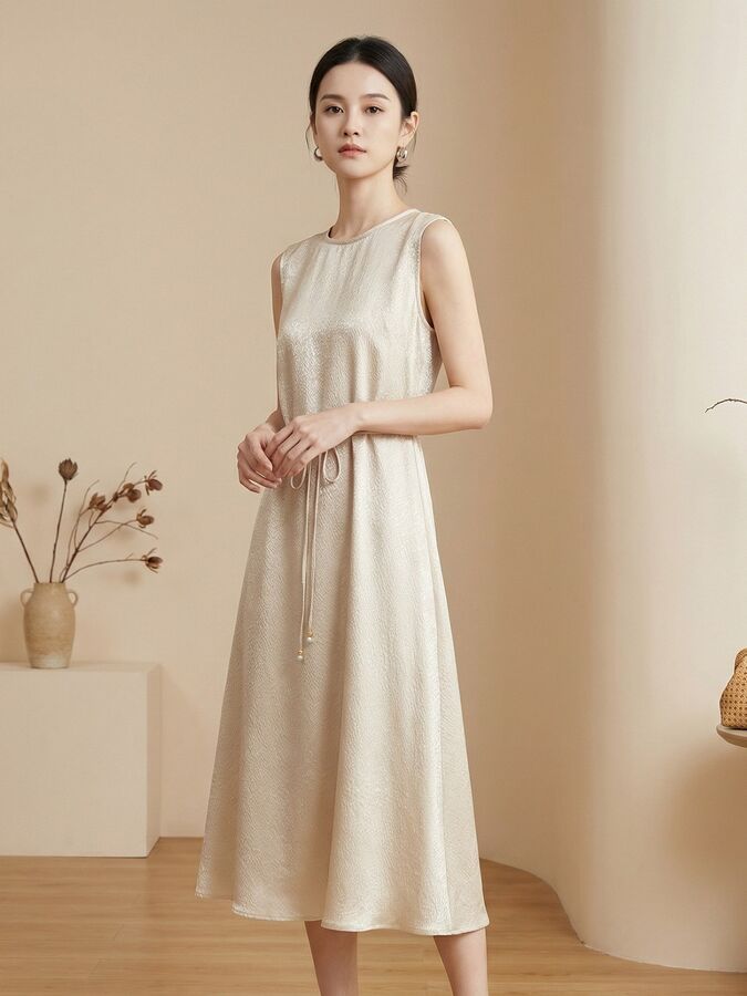 French Silk Sleeveless Dress