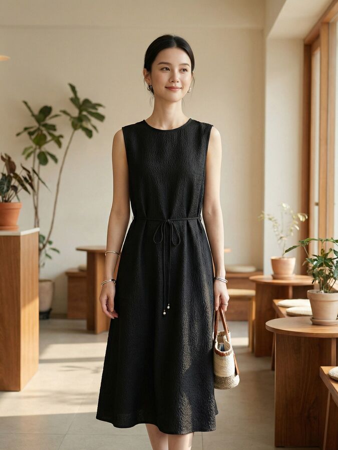 French Silk Sleeveless Dress view 4