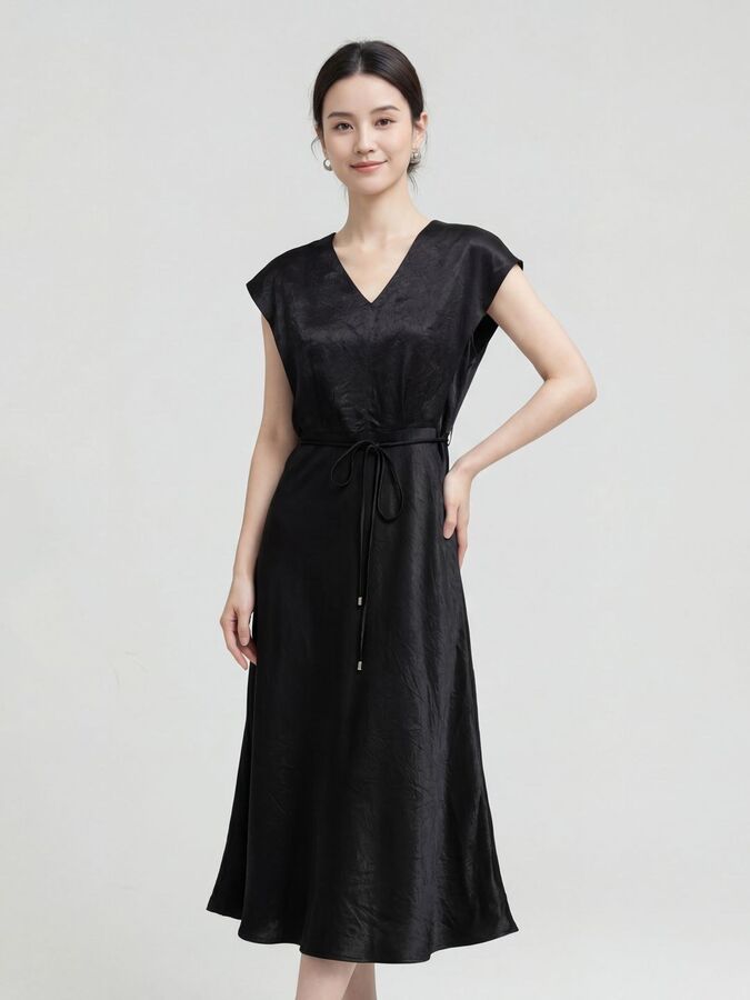 V Neck A Line Dress