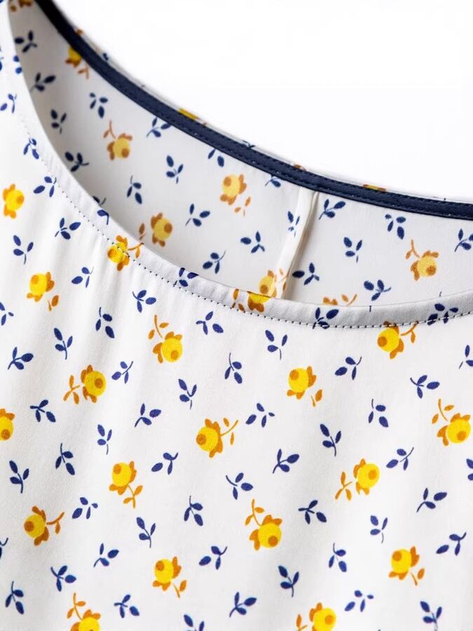 Silk Satin Floral Print Dress view 4