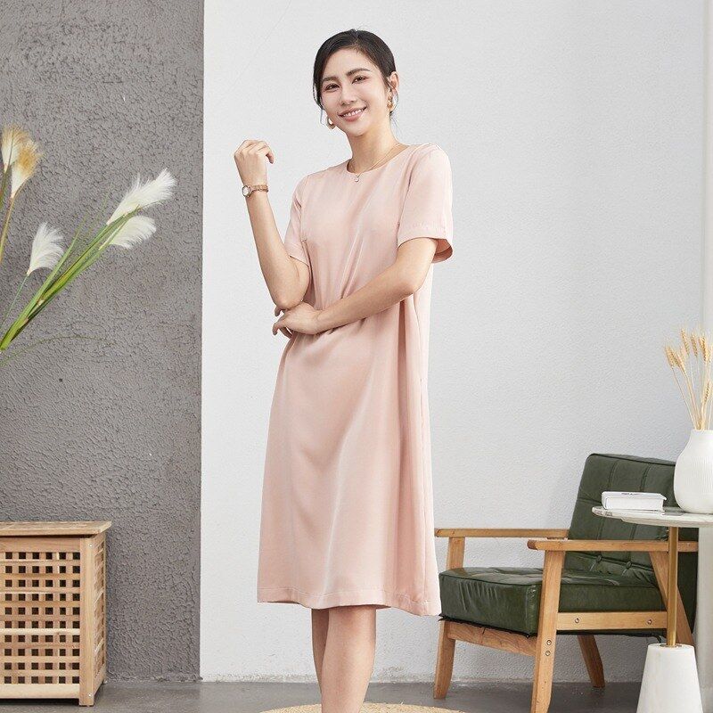 Silk short sleeve Chinese style dress