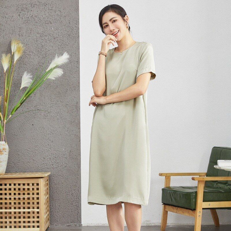 Silk Short Sleeve Chinese Style Dress view 4