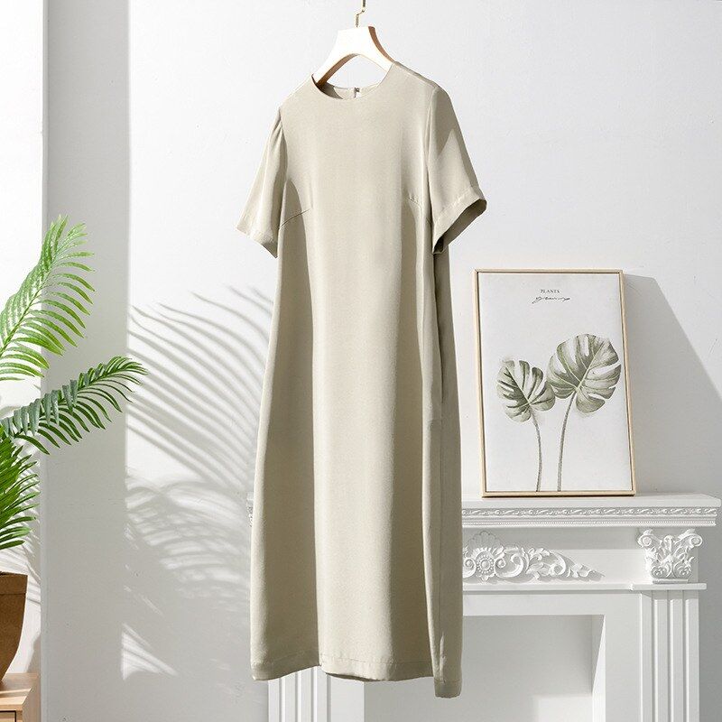 Silk Short Sleeve Chinese Style Dress view 6