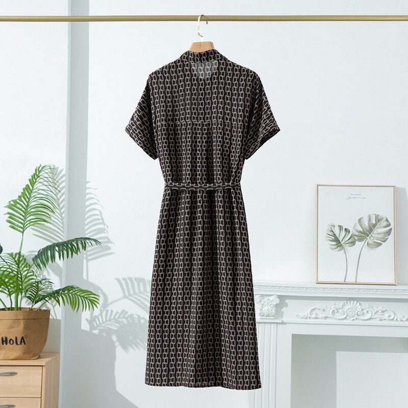 Floral Silk Short Sleeve Dress view 2
