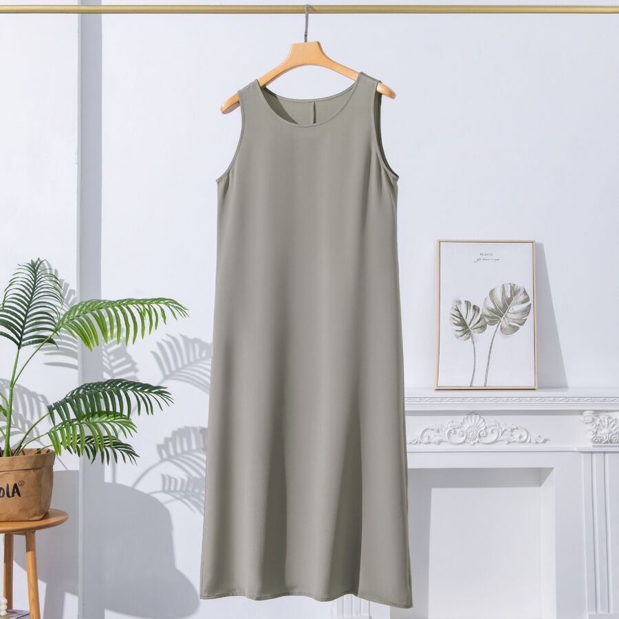 Seidenes ärmelloses Midikleid view 7